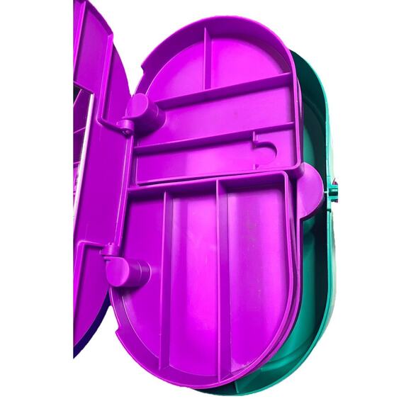 Vintage Original Caboodles makeup storage carrying case green purple mauve - Picture 5 of 12